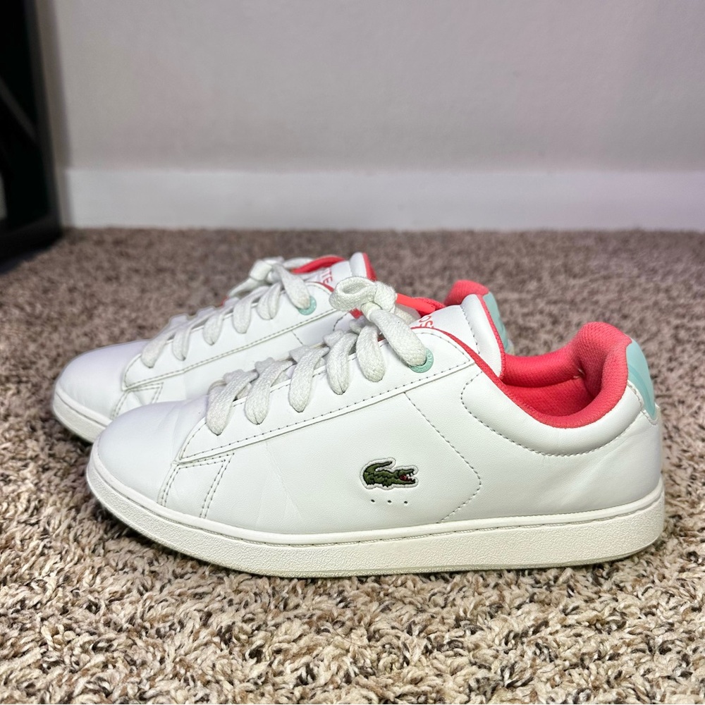 Lacoste Carnaby Color-Pop Shoes White/Pink Youth Size‎ 5/6.5W Sneakers
